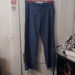 MK Women's Blue Chambray Pants